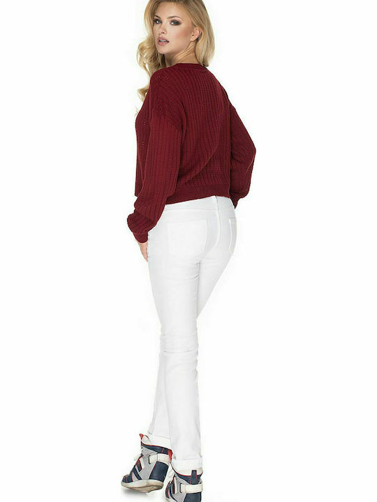 PeeKaBoo 70022 Women's Long Sleeve Sweater Burgundy 134598