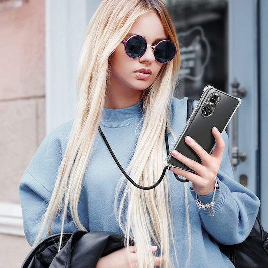 KWmobile Back Cover Silicone with Strap Transparent / Black (Huawei Nova 9 / Honor 50)