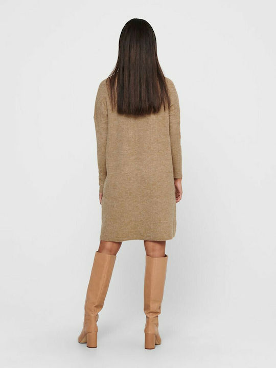 Mini Dress Turtleneck Beige