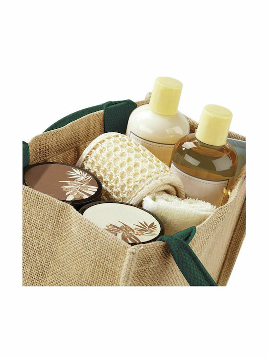 Westford Mill W412 Fabric Shopping Bag Natural/Forest Green