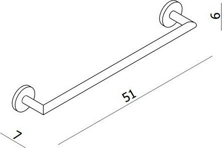 Langberger Series 108 Single Wall-Mounted Bathroom Rail ​45x7cm Silver