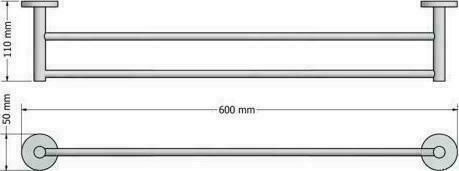 Sanco Twist Double Wall-Mounted Bathroom Rail ​60x5cm Silver