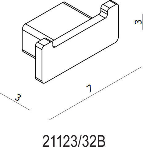 Langberger Series 123 Double Wall-Mounted Bathroom Hook ​7x3cm Black