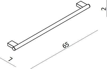 Langberger Series 280 Single Wall-Mounted Bathroom Rail ​60x7cm Silver