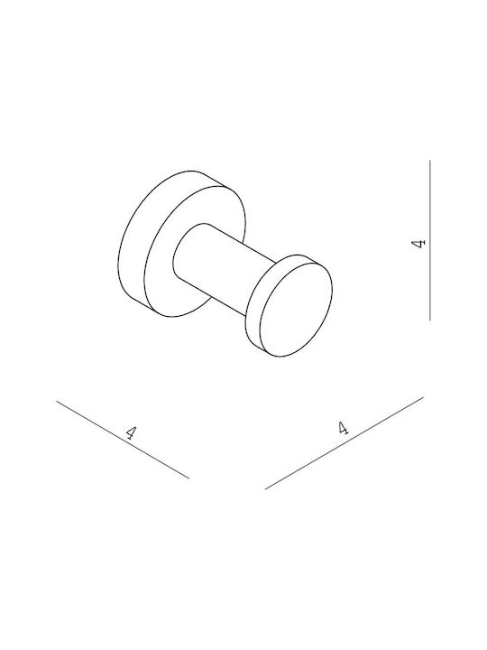 Langberger Series 108 Single Wall-Mounted Bathroom Hook ​4x4cm Black 21108-31Α-400
