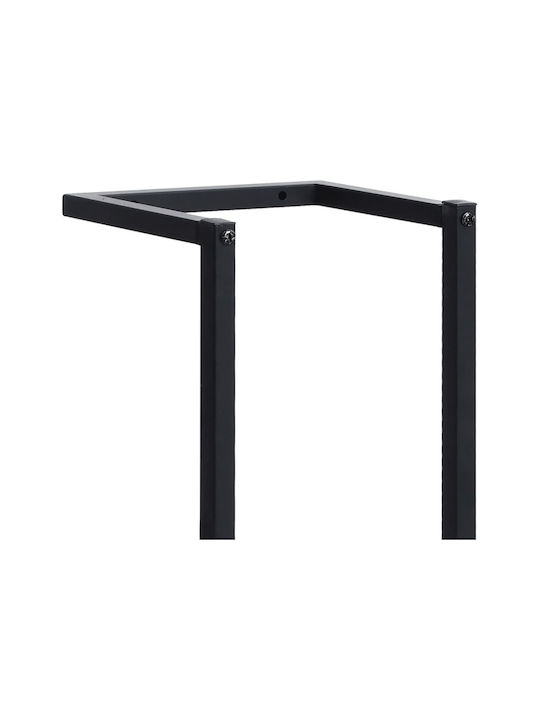 vidaXL Ραφιέρα Μπάνιου Μονή Επιτοίχια ​25x95cm Μαύρη