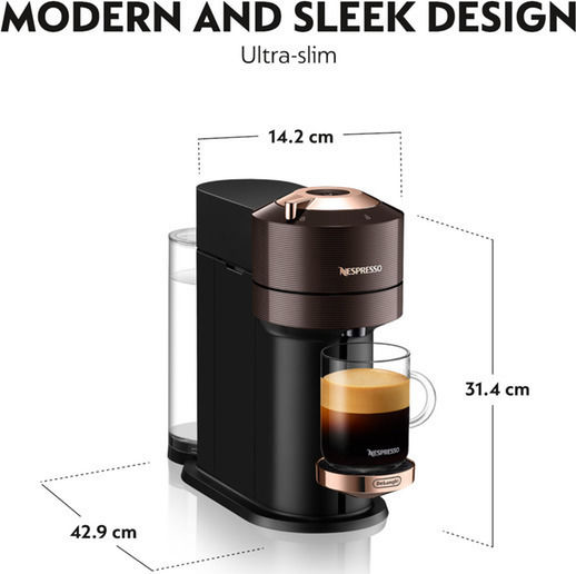 De'Longhi Next Καφετιέρα για Κάψουλες Vertuo Brown Rose Gold