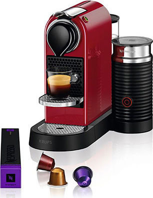 Krups Citiz & Milk Кафемашина за капсули Nespresso Налягане 19бар с Кана за мляко Червено