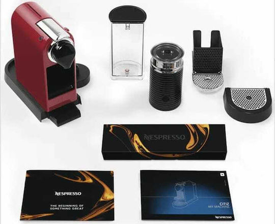 Krups Citiz & Milk Кафемашина за капсули Nespresso Налягане 19бар с Кана за мляко Червено