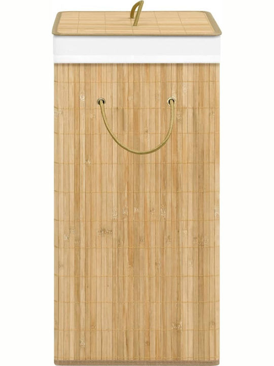 vidaXL Wäschekorb aus Bambus 72l mit Deckel 40x30x60cm Braun