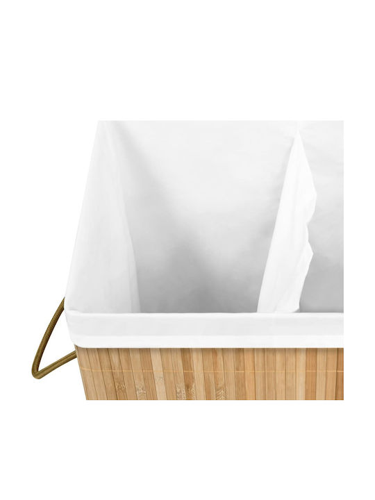 vidaXL Wäschekorb aus Bambus 72l mit Deckel 40x30x60cm Braun