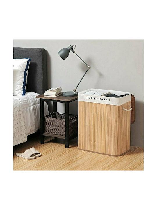 Songmics Кошница За Пране Бамбукова Сгъваема 100л С Капак 52x32x62.5см Кафява