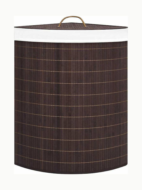 vidaXL Coș De Rufe Din Bambus Pliabil 60L Cu Capac 52.3x37x65cm Maro 60L