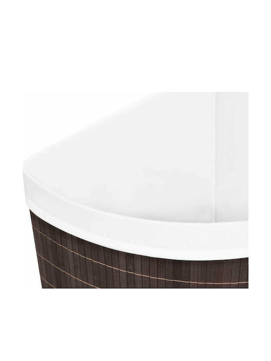vidaXL Coș De Rufe Din Bambus Pliabil 60L Cu Capac 52.3x37x65cm Maro 60L