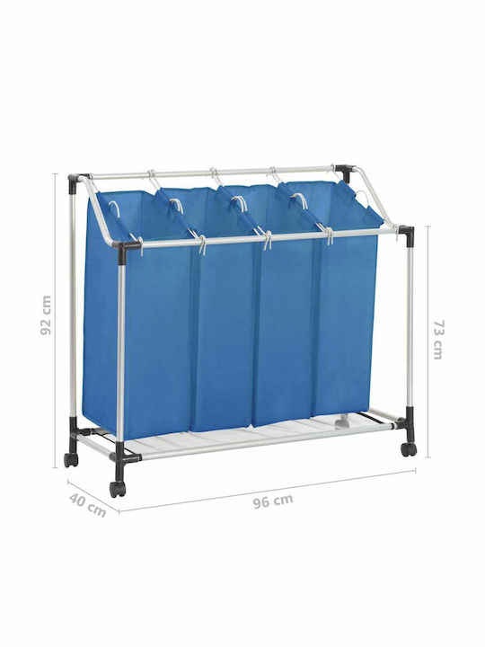 vidaXL vidaXL Collapsible Metallic Laundry Basket 96x40x92cm Blue
