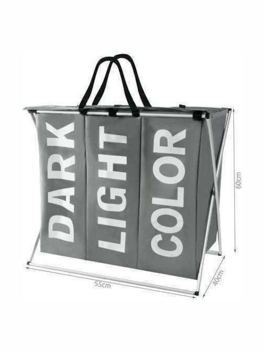 Ruhhy Coș De Rufe Metalic Pliabil 130lt 55x60x40cm Gri