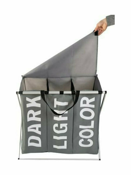 Ruhhy Coș De Rufe Metalic Pliabil 130lt 55x60x40cm Gri