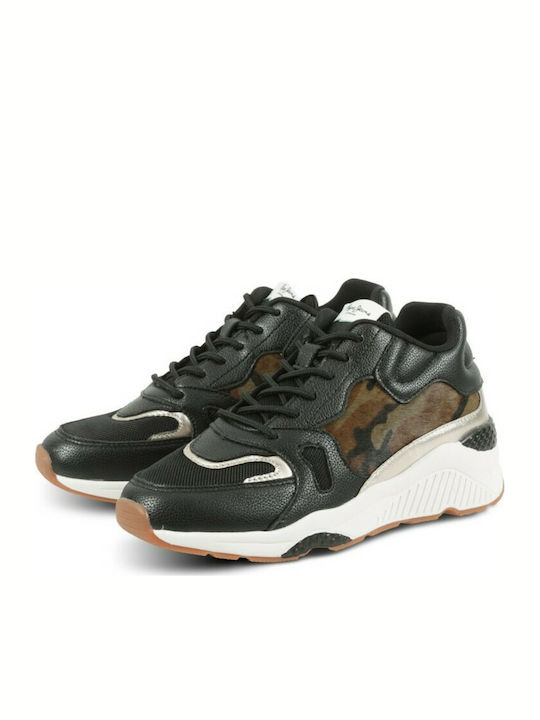 Pepe Jeans Harlow Up Camu Military Chunky Sneakers Black