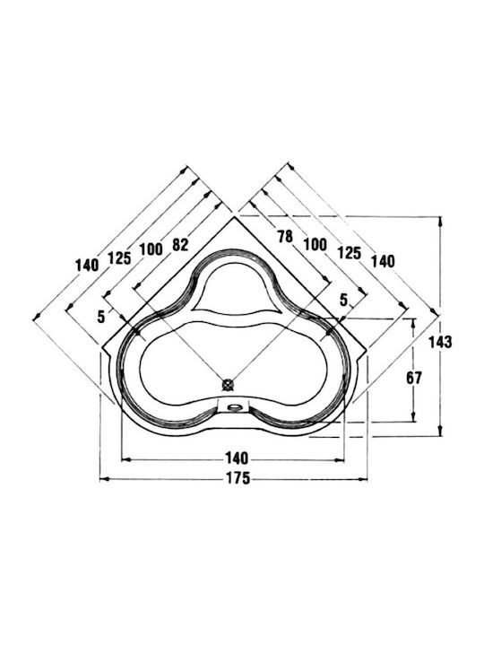 Sanitec Carla Гърба на ваната Акрил 140x140см
