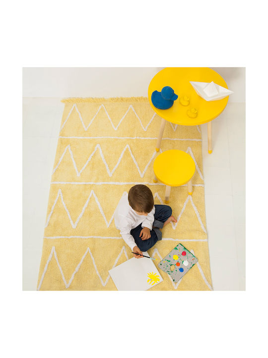 Lorena Canals Hippy Handmade Kids Rug Cotton Yellow 120x160cm
