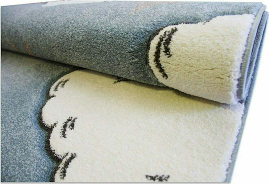 Tzikas Carpets 17419-030 Παιδικό Χαλί Σύννεφα Πετρόλ 133x190cm Πάχους 13mm