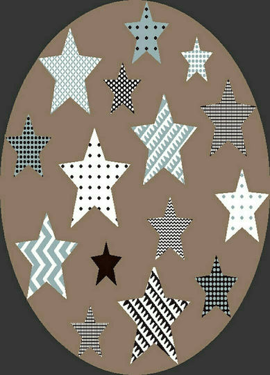 Tzikas Carpets 21895-70 Детско килимче Звезди Кафяв 133x190см Дебелина 13мм