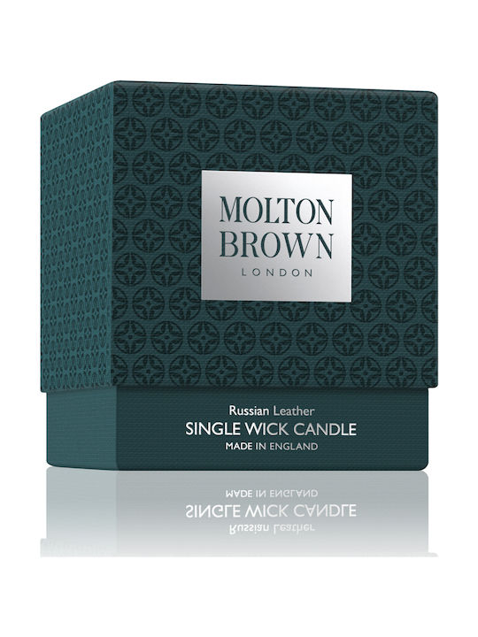 Molton Brown Aromatisch Kerze Russian Leather in Blau Gefäß 180gr