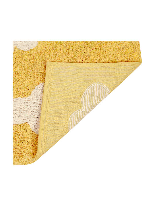 Lorena Canals Clouds Handmade Kids Rug Nori Cotton Mustard 120x160cm