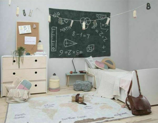 Lorena Canals Vintage Map Kinder Teppich Hellblau 140x200cm