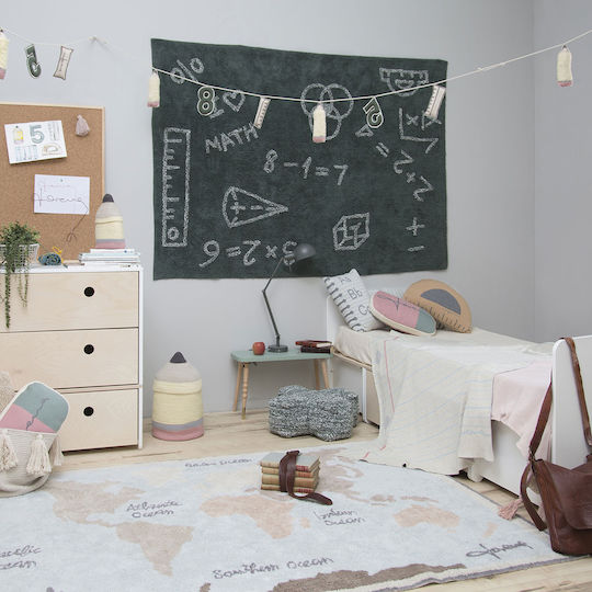 Lorena Canals Vintage Map Kinder Teppich Hellblau 140x200cm