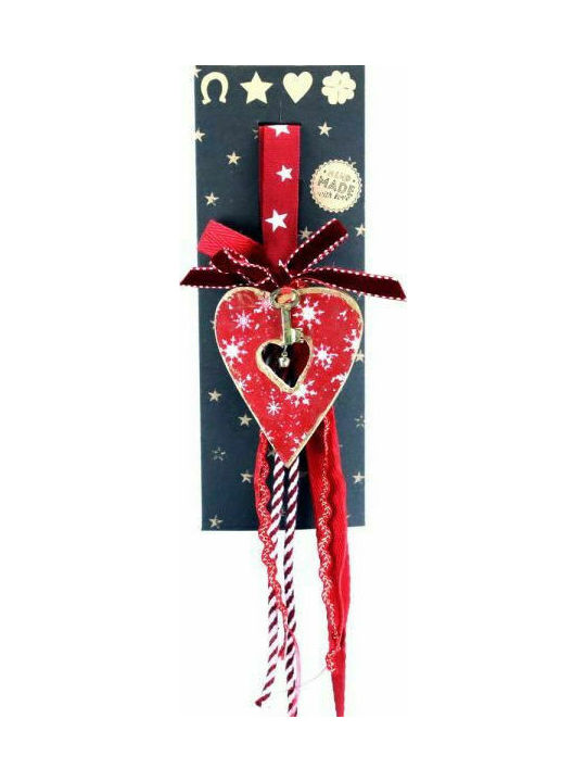 Synchronia Καρδιά Agățat Amulet Red din Lemn 33cm 1buc