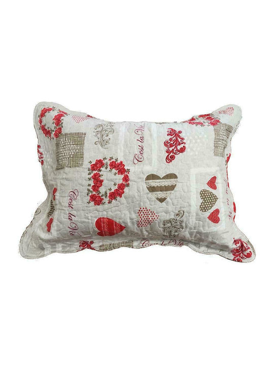 Linea Home Flower Heart Set Coverlet Single Microfiber Red 160x220cm 2pcs