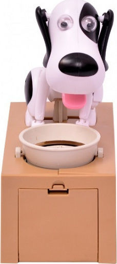 Hungry Dog Children's Money Box Plastic White 17x7.8x15cm