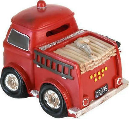 SP Souliotis Fire Truck Plastic Red Money Box 13x9x11cm