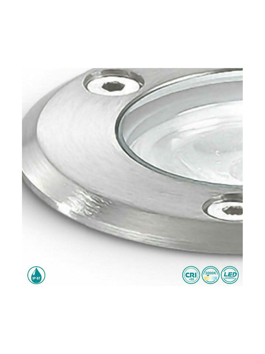 Gea Luce Shally Spot Bodenleuchte mit Warmweißem Licht IP67 Silber