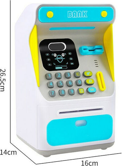 Mini Atm Money Bank Kinder Spardose Plastik Pink 16x14x26.5cm