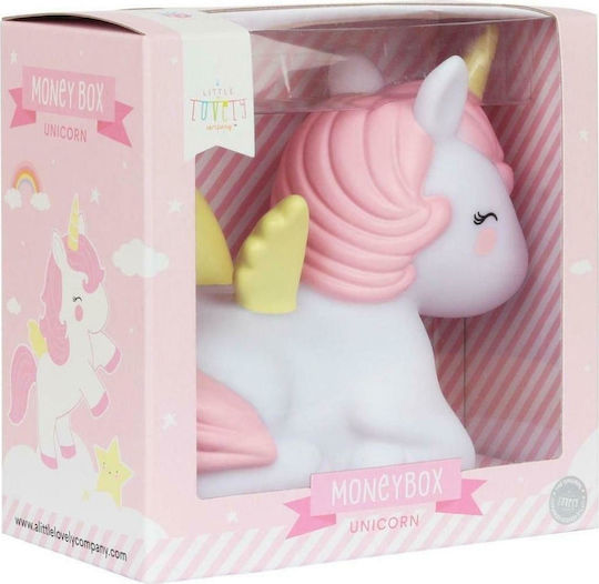 A Little Lovely Company Unicorn Kinder Spardose Plastik Weiß 8.6x13.7x15.4cm