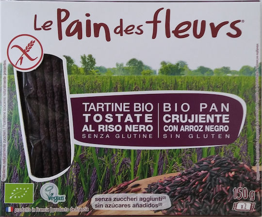 Le pain des fleurs Organic Crackers from Black Rice Gluten Free 150gr