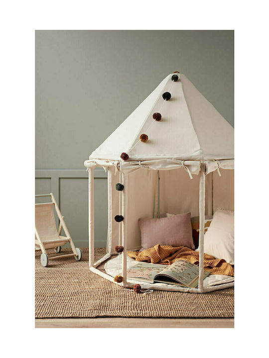 Kids Concept Round Παιδικό Χαλί Λευκό Στρογγυλό με Διάμετρο 100cm