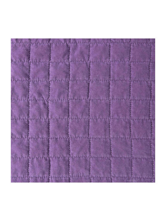 Silk Fashion Stonewashed Подредба Покривало Кингсайз Памук Лилаво 220x240см 3бр
