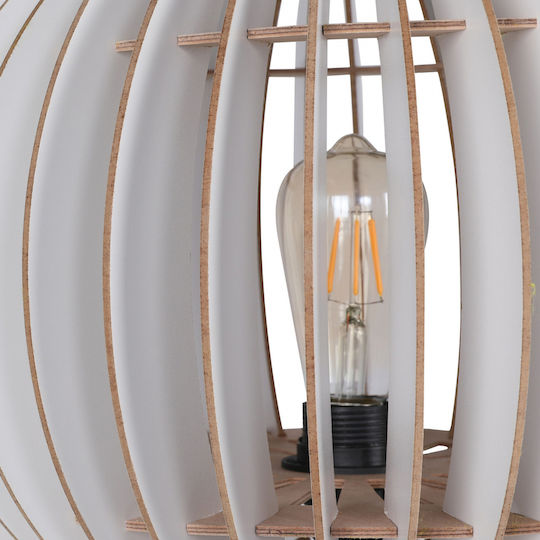 HomeMarkt Floor Lamp H145xW36cm. with Socket for Bulb E27 White