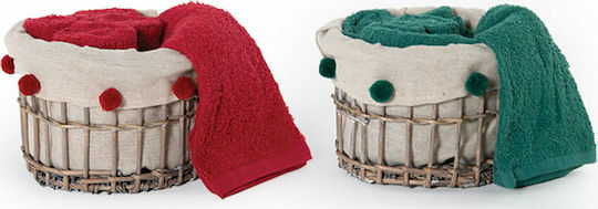Nef-Nef Homeware Please Chrs Basket With Washcloths Green Weight 450gsm Nef-Nef Homeware Please Chrs Basket With Washcloths Green Weight 450gsm