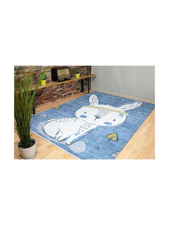 Ezzo Bunny KD46 Kinder Teppich Blau 160x230cm Dicke 5mm
