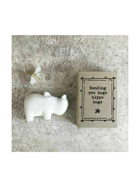 Synchronia Decorative Animal made of Ceramic Hippopotamus 4.5x3.4x2cm 1pcs