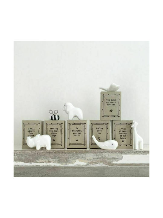 Synchronia Decorative Animal made of Ceramic Hippopotamus 4.5x3.4x2cm 1pcs
