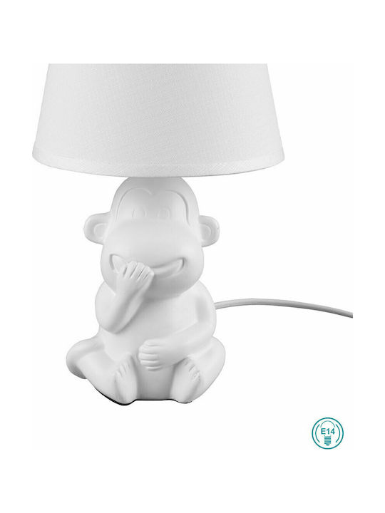 Trio Lighting Abu Ceramic Table Lamp for Socket E14 with White Shade and Base