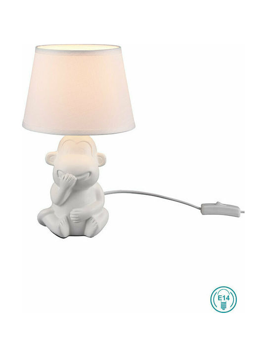 Trio Lighting Abu Ceramic Table Lamp for Socket E14 with White Shade and Base