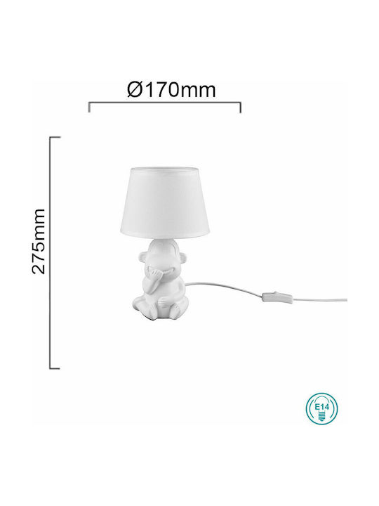 Trio Lighting Abu Ceramic Table Lamp for Socket E14 with White Shade and Base