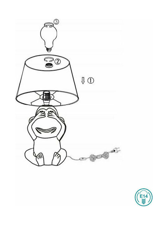 Trio Lighting Chita Ceramic Table Lamp for Socket E14 with Black Shade and Base