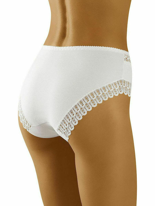 Wolbar Eco-To Cotton High-waisted Women's Slip with Lace White 126387